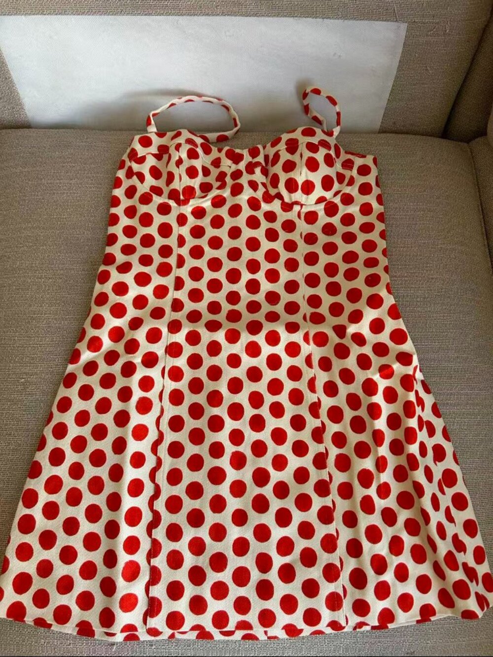 Cara Cara NYC Claudine Mini Dress 0/4/8 Celeste Spot Red Polka Dot - Picture 6 of 13